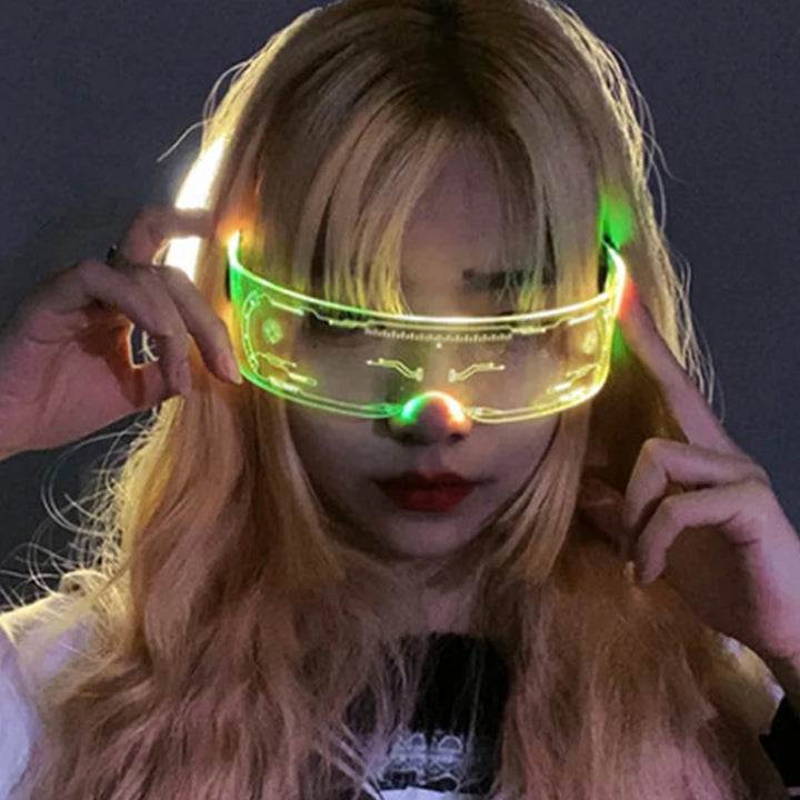 Robot LED Neon Visor Glasses: Futuristic Party Props for a Dazzling Look