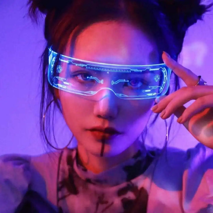 Robot LED Neon Visor Glasses: Futuristic Party Props for a Dazzling Look