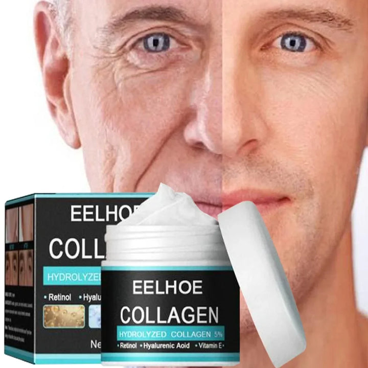 Men Collagen Anti-Wrinkle Cream Hyaluronic Remove Wrinkles Firming Lifting Moisturizing Anti-Aging Whiten Brightening Face Care