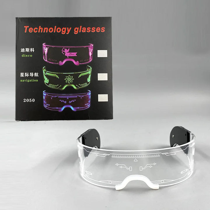 Robot LED Neon Visor Glasses: Futuristic Party Props for a Dazzling Look