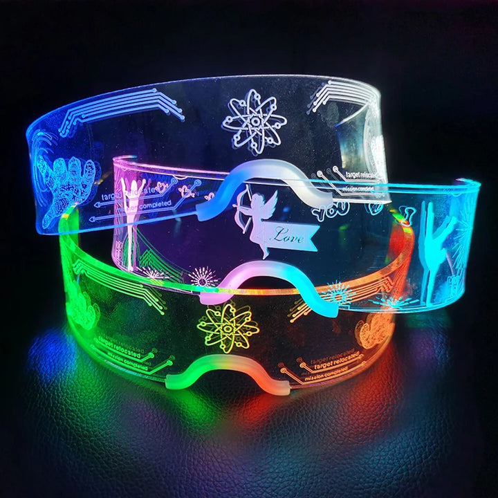 Robot LED Neon Visor Glasses: Futuristic Party Props for a Dazzling Look